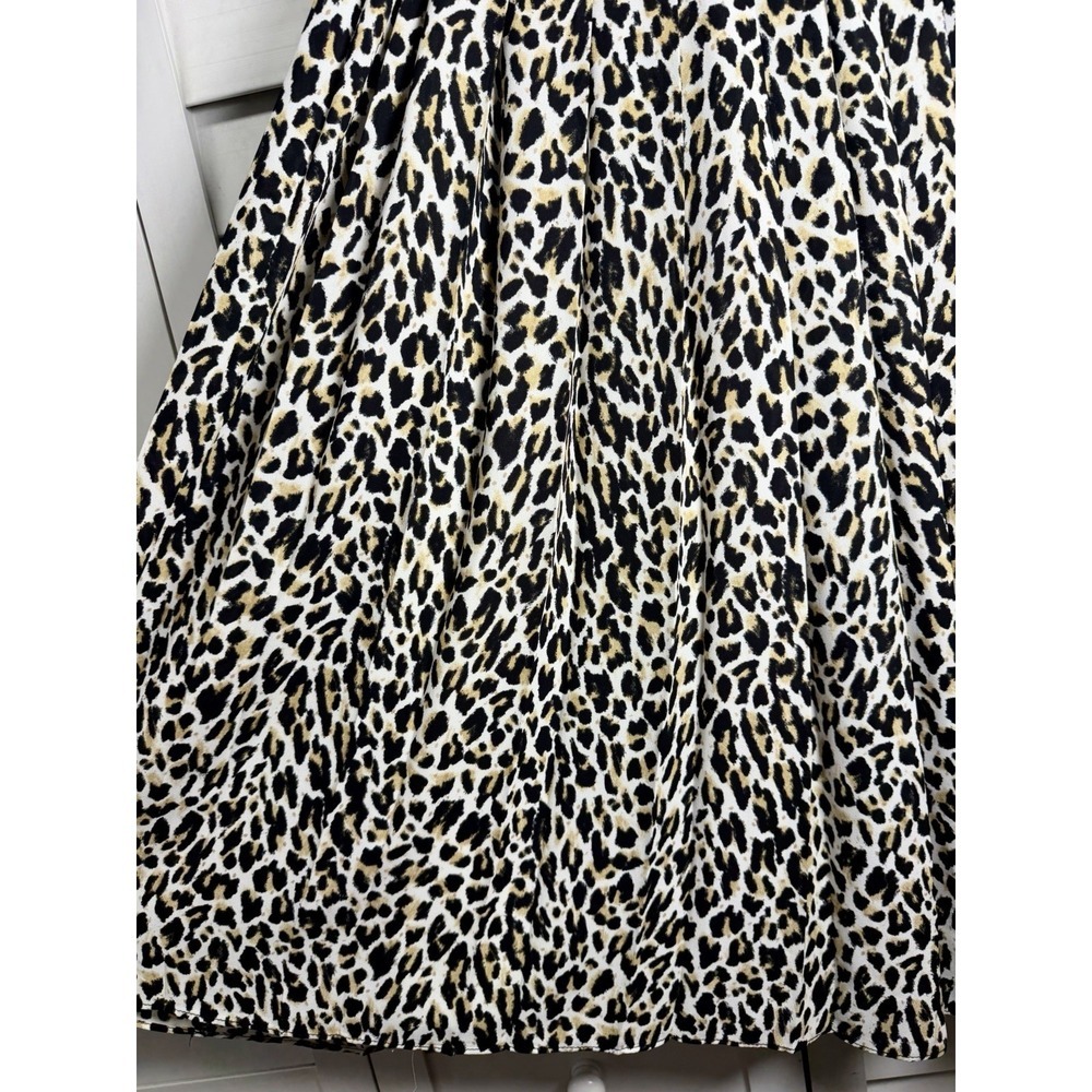 J. Crew Leopard Print Pleated Lined Midi Skirt Office Career Women's Size 12 - Picture 6 of 10